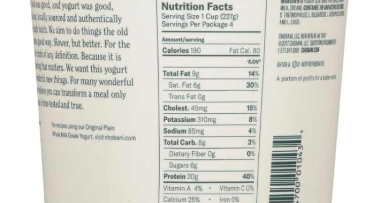 Chobani greek yogurt nutrition facts