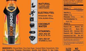 Body armor nutrition facts