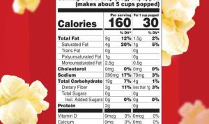 Nutrition facts movie popcorn